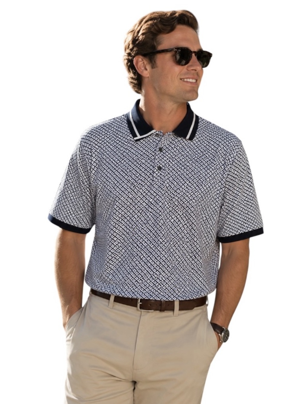 NWT Ted Baker Large Navy Blue Polo Shirt Preppy Golf Nautical Business Casual